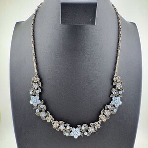 Vintage Blue Flower Y2K Collar Necklace Floral Dainty Glamour Gift Party Retro